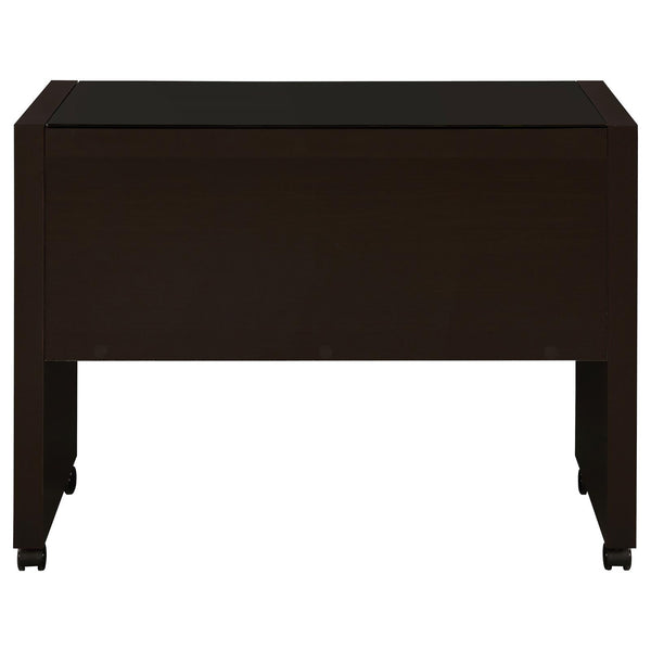 English Elm Cappuccino Mobile Return with Caster Wheels — Spacious Shelf, Smooth Mobility for Flexible Office Layouts B062P153663