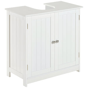 English Elm 24” Pedestal Sink Bathroom Vanity Cabinet with Adjustable Shelves, Moisture-Resistant White MDF Storage W2225P154801
