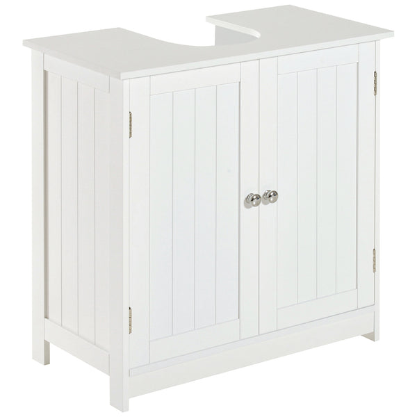 English Elm 24” Pedestal Sink Bathroom Vanity Cabinet with Adjustable Shelves, Moisture-Resistant White MDF Storage W2225P154801