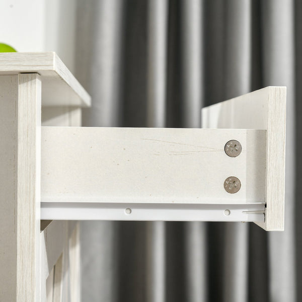 English Elm Farmhouse Rustic Sideboard Buffet Cabinet with Barn-Door Crossbuck, Adjustable Shelf, 32" White Wash W2225P154806