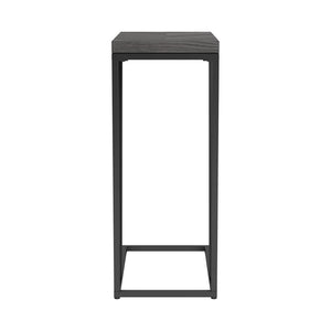 English Elm Rustic Modern Herringbone Accent Table with Sandy Black Metal Legs, Slim Open Silhouette, 25" H B062P153638