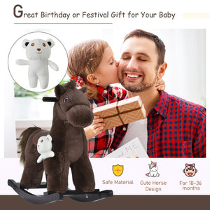 English Elm Kids Triceratops Plush Rocker with Sound Effects Soft Polyester Toddler Ride on Toy W2225P154783