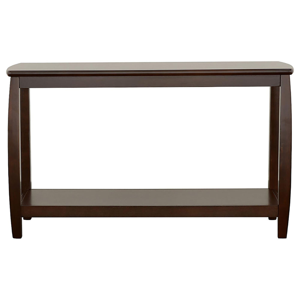 English Elm Cappuccino Rectangular Sofa Table with Double Shelf, 47.5" Wide Modern Accent Table for Living Room Elegance B062P153627