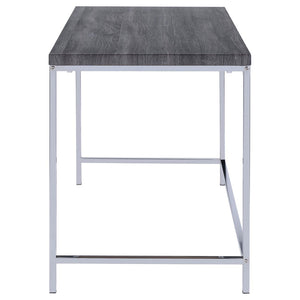 English Elm Weathered Grey Writing Desk With Chrome Accents - Sleek, Modern Design For Small Spaces & Offices B062P153658-GIGA