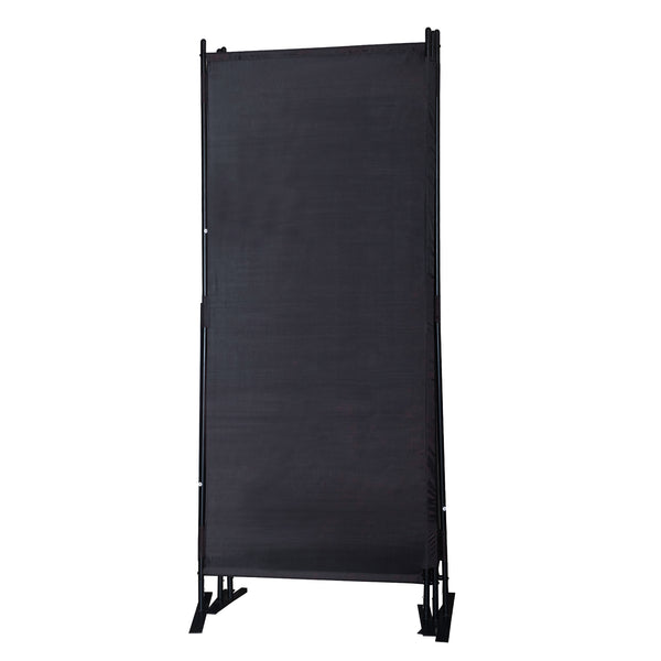 English Elm 6 Modern 3-Panel Room Divider Folding Privacy Screen with Metal Frame Portable Wall Partition Durable Fabric Black W2181P154697