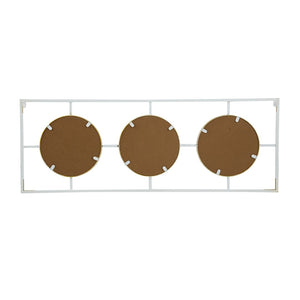 English Elm 15.5x43.5" Triple Convex Iron Frame Wall Mirror in Two-tone Gold White Deco Style W2078P154684