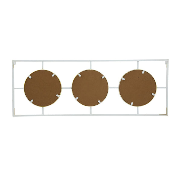 English Elm 15.5x43.5" Triple Convex Iron Frame Wall Mirror in Two-tone Gold White Deco Style W2078P154684
