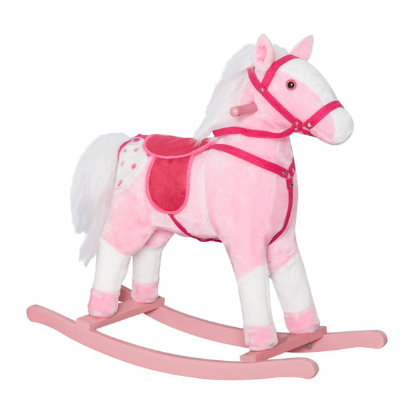 English Elm Kids Plush Rocking Pony with Padded Saddle Electronic Sounds and Sturdy Metal Frame W2225P154780