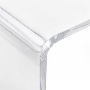 English Elm 32" Modern Clear Acrylic Waterfall Coffee Table 15mm Thick, Minimalist Durable 110 lb Capacity W2225P154797