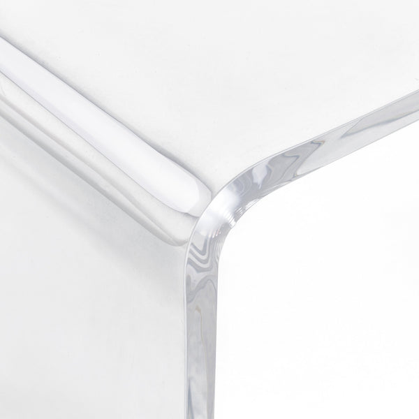 English Elm 32" Modern Clear Acrylic Waterfall Coffee Table 15mm Thick, Minimalist Durable 110 lb Capacity W2225P154797