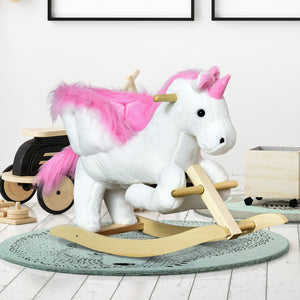 English Elm Kids Triceratops Plush Rocker with Sound Effects Soft Polyester Toddler Ride on Toy W2225P154809