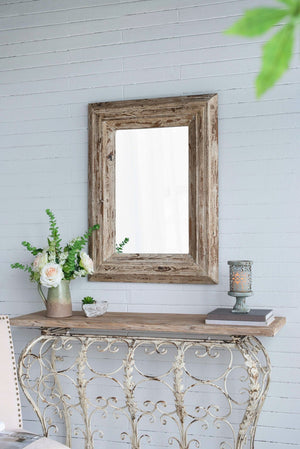 English Elm 30x2x39" Distressed Fir Wood Framed Rectangular Mirror Farmhouse Entryway Accent W2078P154685