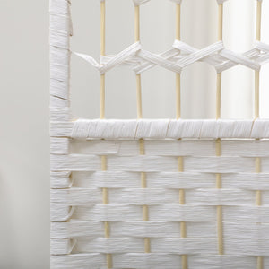 English Elm 6 Panel Room Divider Wave Bamboo Privacy Screen 5.6' Folding Partition Hand-Woven Paper Rope Elegance W2225P154803