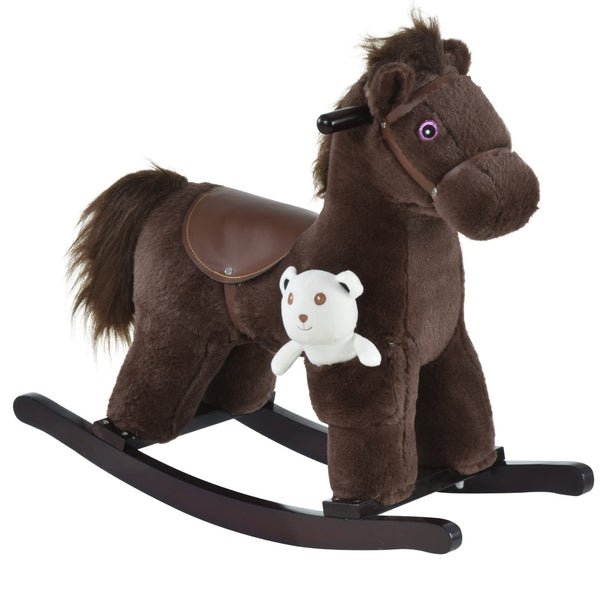 English Elm Kids Triceratops Plush Rocker with Sound Effects Soft Polyester Toddler Ride on Toy W2225P154783