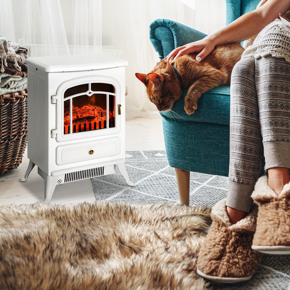 English Elm 22" Electric Fireplace Heater Portable Freestanding Stove with Realistic LED Flames, 750/1500W Cozy Safety W2225P154800