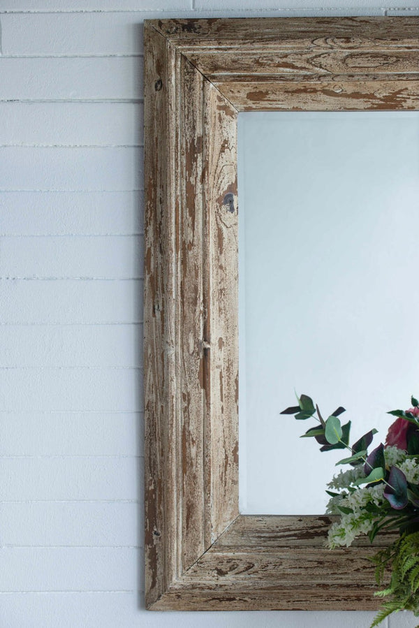 English Elm 30x2x39" Distressed Fir Wood Framed Rectangular Mirror Farmhouse Entryway Accent W2078P154685