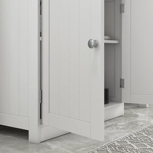 English Elm 24” Pedestal Sink Bathroom Vanity Cabinet with Adjustable Shelves, Moisture-Resistant White MDF Storage W2225P154801