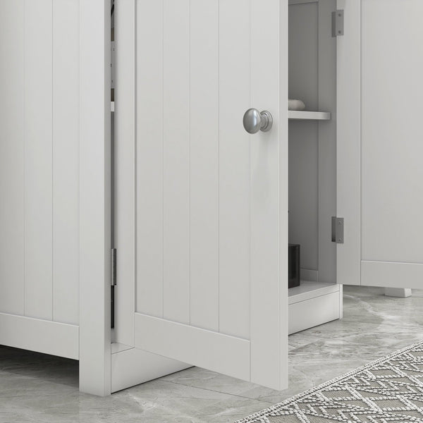 English Elm 24” Pedestal Sink Bathroom Vanity Cabinet with Adjustable Shelves, Moisture-Resistant White MDF Storage W2225P154801
