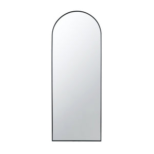 English Elm 28x1x74" Celine Arched Full Length Floor Mirror Matte Black Iron Frame Bedroom W2078P154679