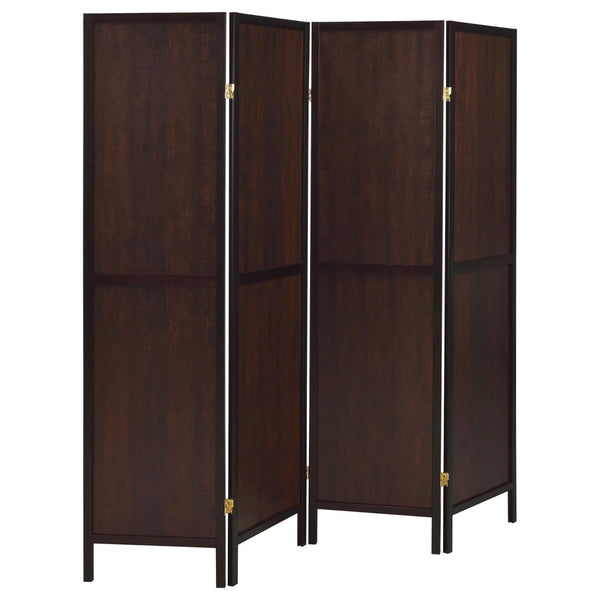 English Elm Rustic Folding Screen With Tobacco And Cappuccino Finish - Stylish Room Divider For Cozy Spaces B062P153648-GIGA