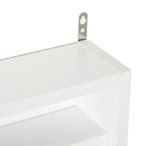 English Elm 5-Tier Display Cabinet with Glass Doors and Adjustable Shelves Wall-Mounted Collectible Case for Home Decor White W2225P154799