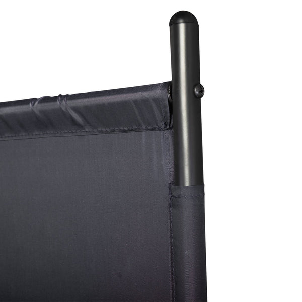 English Elm 6 Modern 3-Panel Room Divider Folding Privacy Screen with Metal Frame Portable Wall Partition Durable Fabric Black W2181P154697