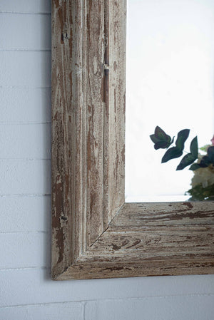 English Elm 30x2x39" Distressed Fir Wood Framed Rectangular Mirror Farmhouse Entryway Accent W2078P154685