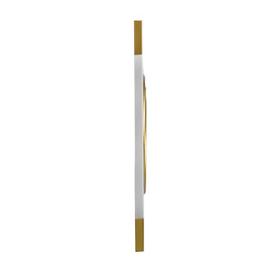 English Elm 15.5x43.5" Triple Convex Iron Frame Wall Mirror in Two-tone Gold White Deco Style W2078P154684