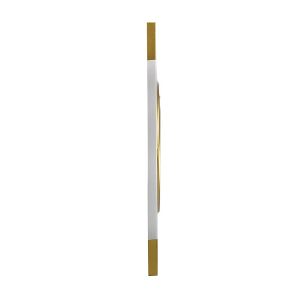 English Elm 15.5x43.5" Triple Convex Iron Frame Wall Mirror in Two-tone Gold White Deco Style W2078P154684
