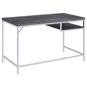 English Elm Weathered Grey Writing Desk With Chrome Accents - Sleek, Modern Design For Small Spaces & Offices B062P153658-GIGA