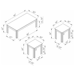 English Elm Black Streamline 3-Piece Rectangle Occasional Set – Modern Black Wood Finish Coffee & End Tables, Sleek Lines B062P153641