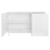 Hearth and Haven U_Style  Wave Pattern Storage Cabinet with 2 Doors and 2 Drawers, Adjustable, Suitable For Study, Entrance and Living Room WF317509AAK