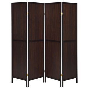 English Elm Rustic Folding Screen With Tobacco And Cappuccino Finish - Stylish Room Divider For Cozy Spaces B062P153648-GIGA