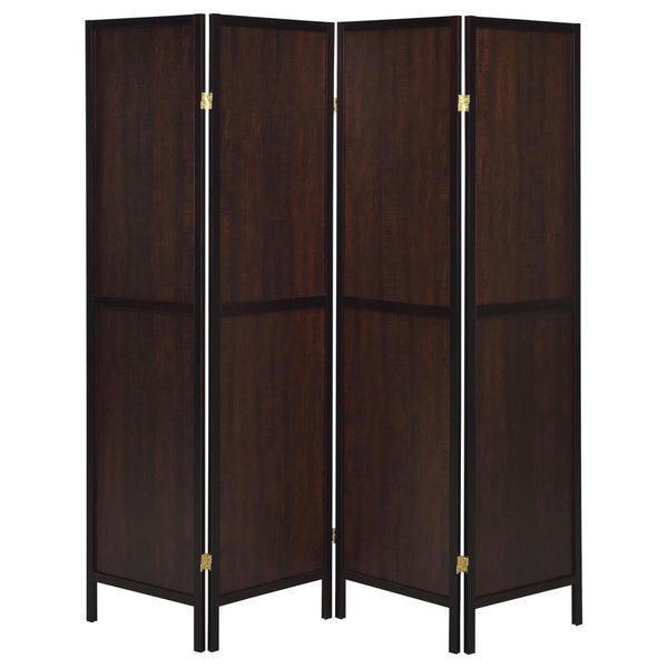 English Elm Rustic Folding Screen With Tobacco And Cappuccino Finish - Stylish Room Divider For Cozy Spaces B062P153648-GIGA