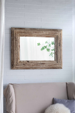 English Elm 30x2x39" Distressed Fir Wood Framed Rectangular Mirror Farmhouse Entryway Accent W2078P154685