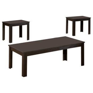English Elm Black Streamline 3-Piece Rectangle Occasional Set – Modern Black Wood Finish Coffee & End Tables, Sleek Lines B062P153641