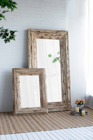English Elm 30x2x39" Distressed Fir Wood Framed Rectangular Mirror Farmhouse Entryway Accent W2078P154685
