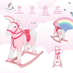 English Elm Kids Plush Rocking Pony with Padded Saddle Electronic Sounds and Sturdy Metal Frame W2225P154780