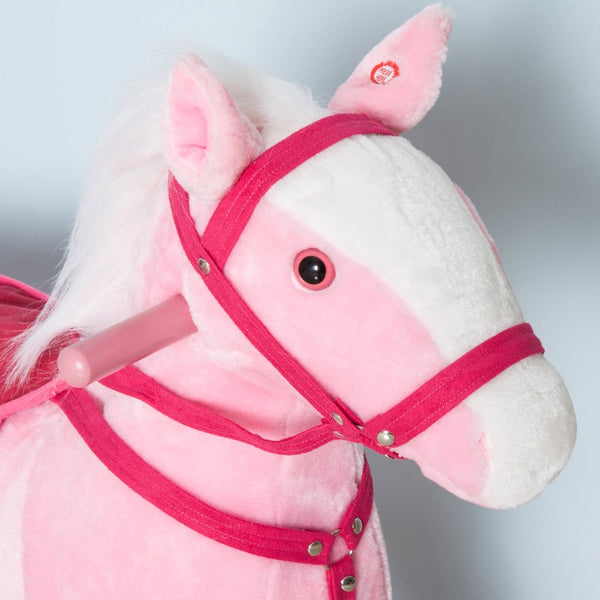 English Elm Kids Plush Rocking Pony with Padded Saddle Electronic Sounds and Sturdy Metal Frame W2225P154780