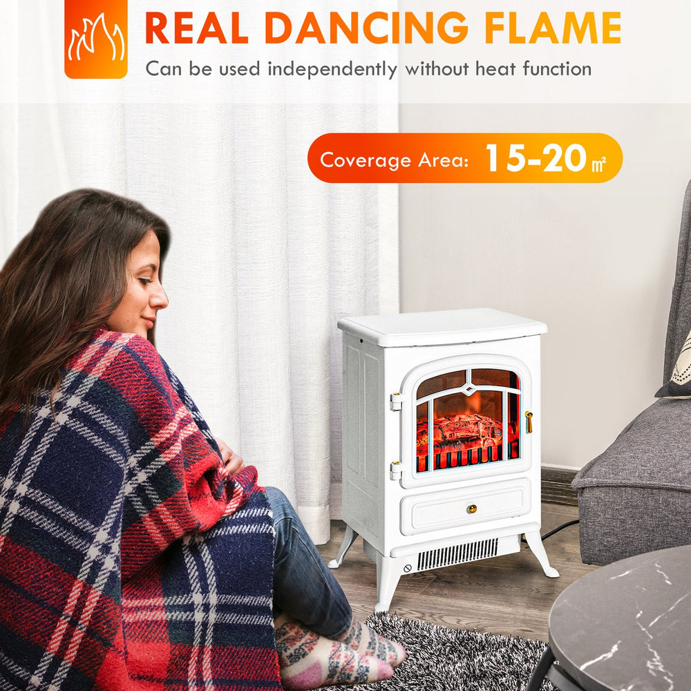 English Elm 22" Electric Fireplace Heater Portable Freestanding Stove with Realistic LED Flames, 750/1500W Cozy Safety W2225P154800