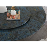 English Elm 53.3"Modern Sintered Stone Dining Table Top With 31.5" Round Turntable