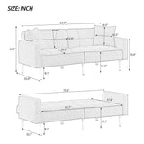 Hearth and Haven Orisfur. Linen Upholstered Modern Convertible Folding Futon Sofa Bed For Compact Living Space, Apartment, Dorm SG000375AAA