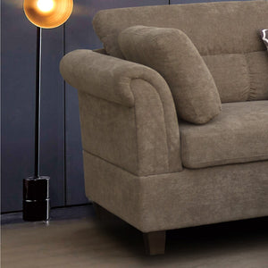 English Elm Diego Oversized Tufted Polyester Sectional with Chaise and Concealed Storage Ottoman B061S00791