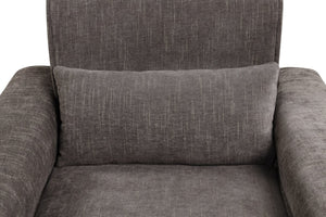 English Elm Valentina Barrel Accent Chair Chenille Upholstery Pocket Coil Support with Throw Pillow B061S00790