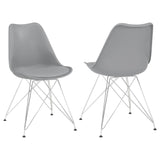 English Elm Grey and Chrome Padded Side Chair (Set Of 2)