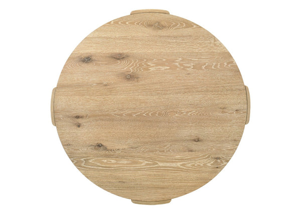 English Elm Bowen Round Oak Veneer Dining Table Seats Four in Compact Modern Spaces B061S00786