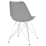 English Elm Grey and Chrome Padded Side Chair (Set Of 2)