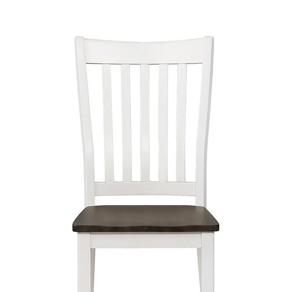 English Elm Espresso Slat Back Dining Chairs Set of 2 with Rustic White Frame, Contrasting Wood Seat, 39.25" H B062P153676