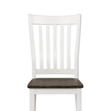 English Elm Espresso and White Dining Chair With Wood Seat (Set Of 2)