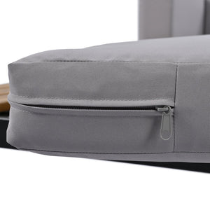 English Elm TOPMAX Modern Outdoor Daybed 2-in-1 Convertible Patio Chaise with Acacia Wood Side Tables, Washable Cushions, Sturdy Iron Frame Gray SP100013AAE